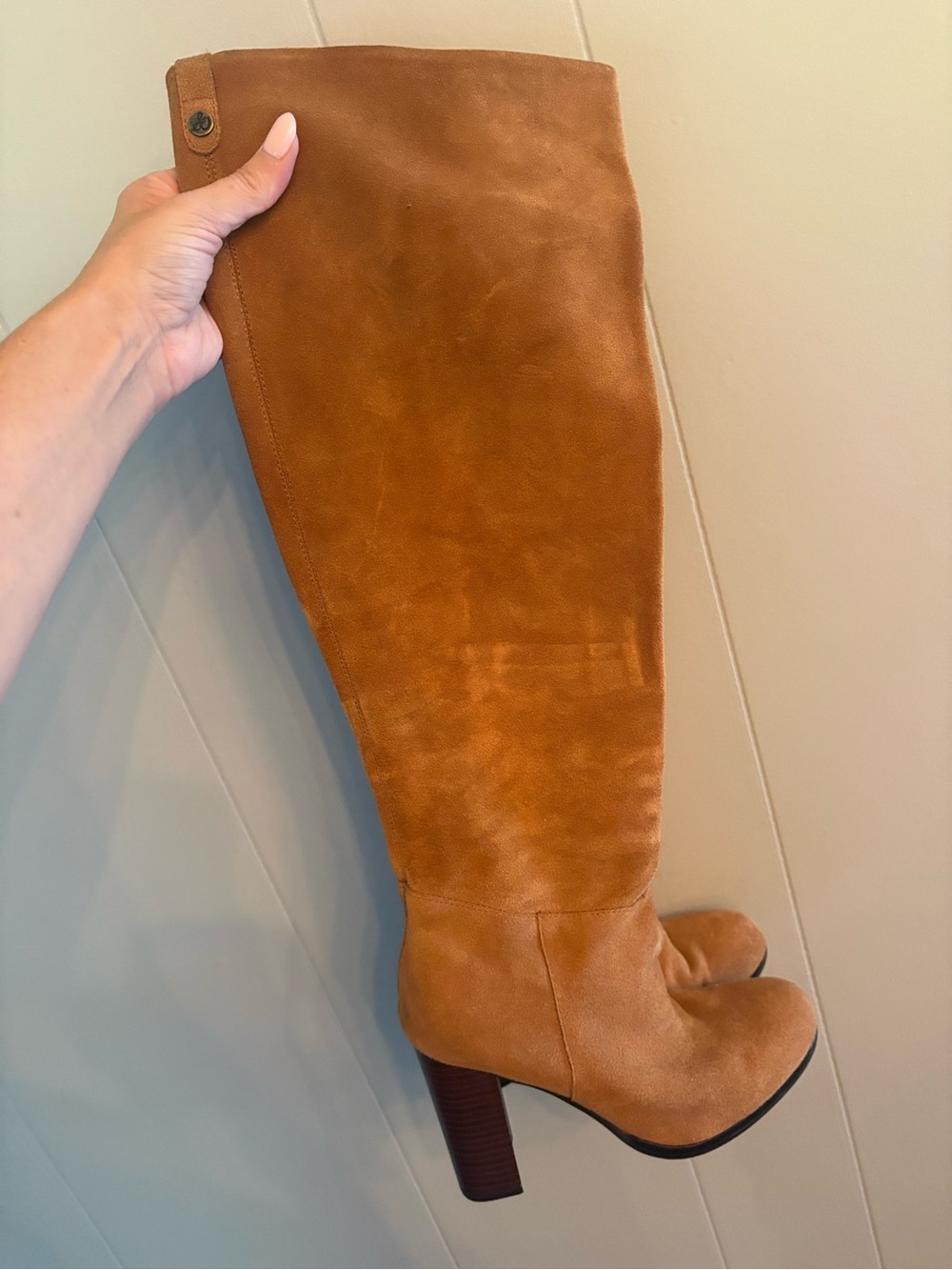 Sam Edelman Tall Suede Over-the-Knee Boots in Cognac Brown